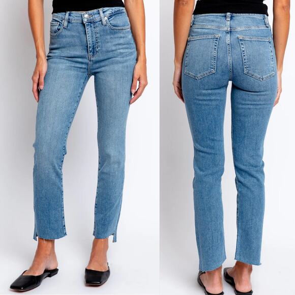 Frame Denim Denim - FRAME Le High Straight Light Wash Corkscrew Hem Denim Jeans in Color Whimsy (27)
